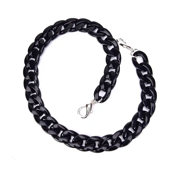 Flat Chain Acrylic Bag Handles 60cms Black