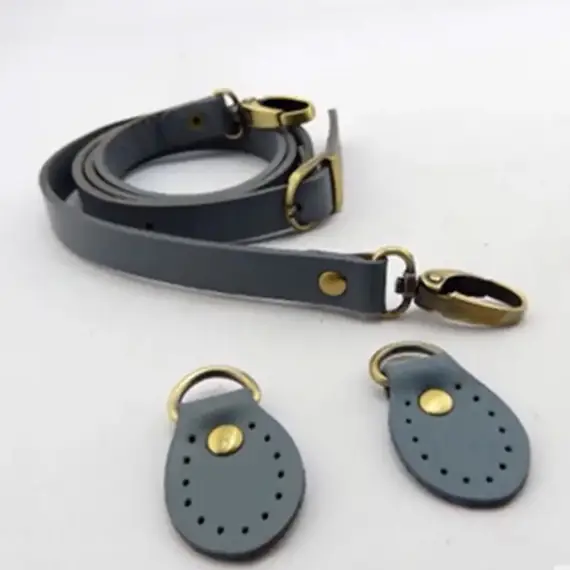 Tree Bark Leather 120cm Bag Strap - Vegan Acceptable Grey