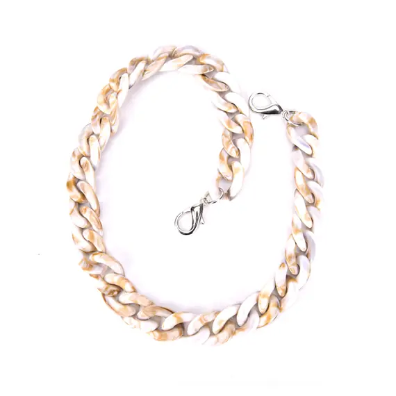 Flat Chain Acrylic Bag Handles 60cms White Fleck