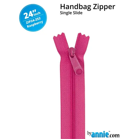By Annie 24 Inch Handbag Zipper Raspberry - See Video
