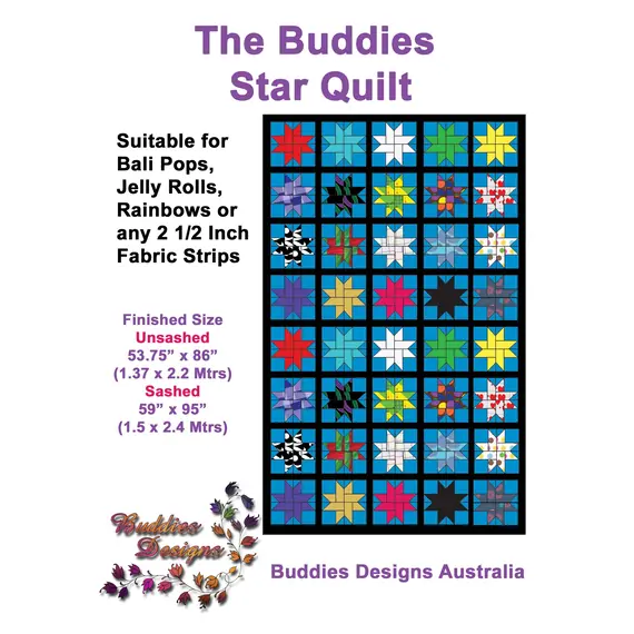 2 x Arabian Nights Rainbows aka Jelly Roll Plus Free Buddies Star Quilt Pattern