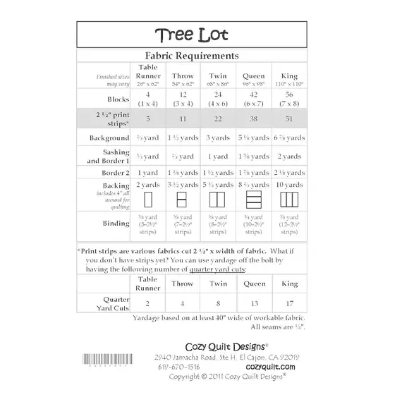 Tree Lot Pattern by Cozy Quilt Designs