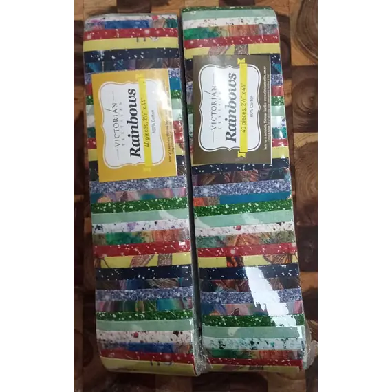 2 x Fun Colours Rainbows aka Jelly Roll Plus Free Buddies Star Quilt Pattern