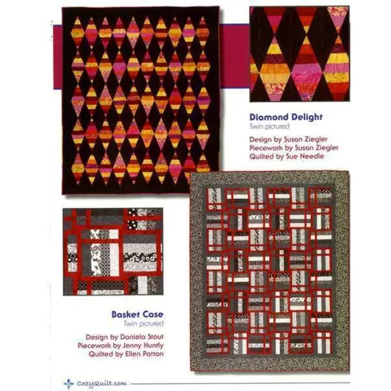 Strip Clubbing Quilt Book by Cozy Quilt Designs - Diamond Delight and Basket Case