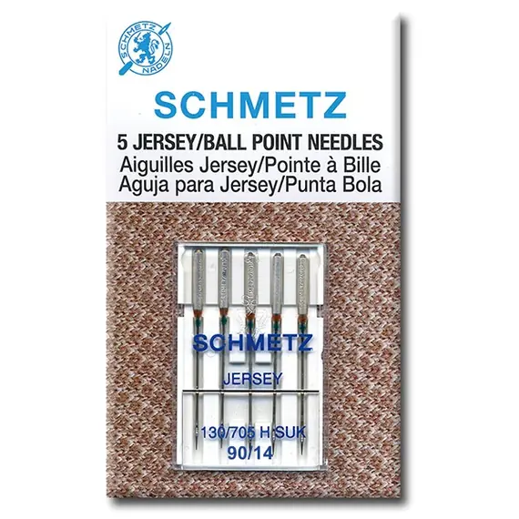 Schmetz 90/14 Machine Needle Ballpoint (Jersey) - 5 Needle Packet