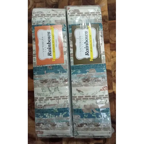 2 x Teal and Sand Rainbows aka Jelly Roll Plus Free Buddies Star Quilt Pattern