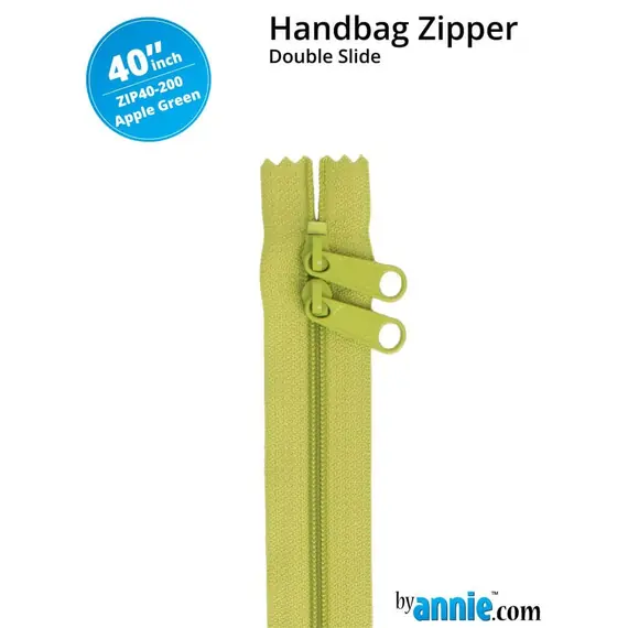 By Annie 40 Inch Handbag Zipper Apple Green - See Video