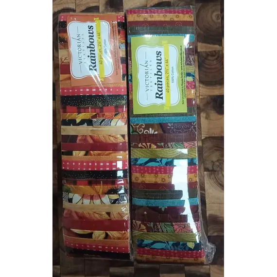 2 x Orange and Teals Rainbows aka Jelly Roll Plus Free Buddies Star Quilt Pattern