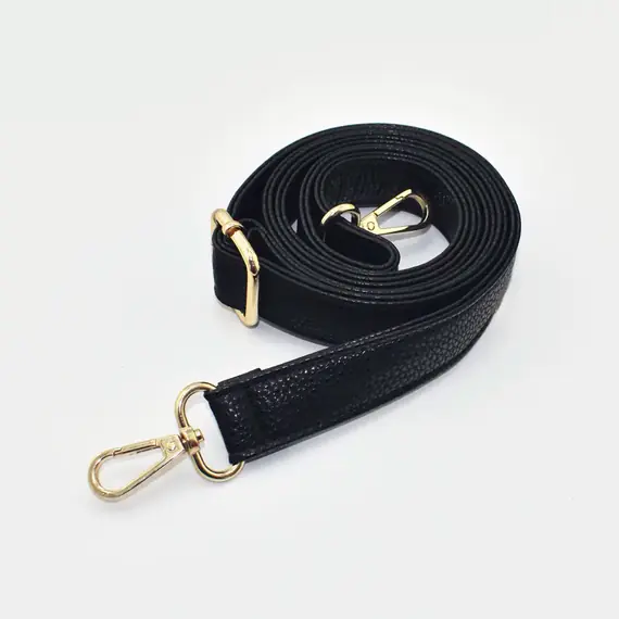 Leather Bag Handle Flat Simple Adjustable Strap 60 to 120 cms 4 Colours available - Black