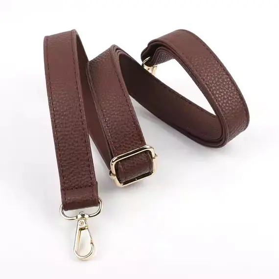 Leather Bag Handle Flat Simple Adjustable Strap 60 to 120 cms 4 Colours available - Dark Coffee