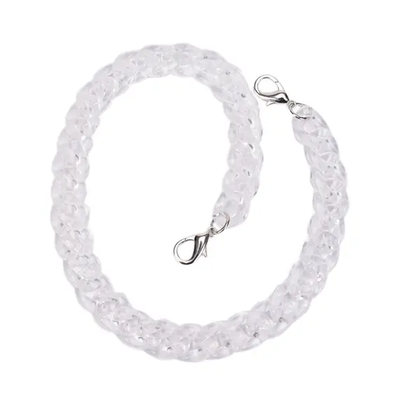 Flat Chain Acrylic Bag Handles 60cms Crystal