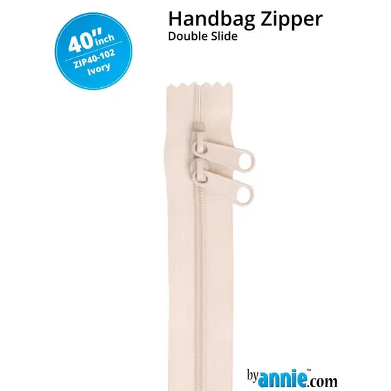 By Annie 40 Inch Handbag Zipper Ivory - See Video