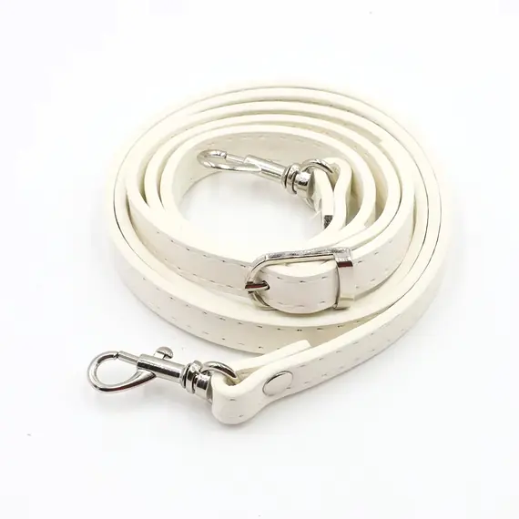 Leather Bag Handle Single Strap with Buckle and Clips 100 to 120 cms Multiple Colours Available - Beige