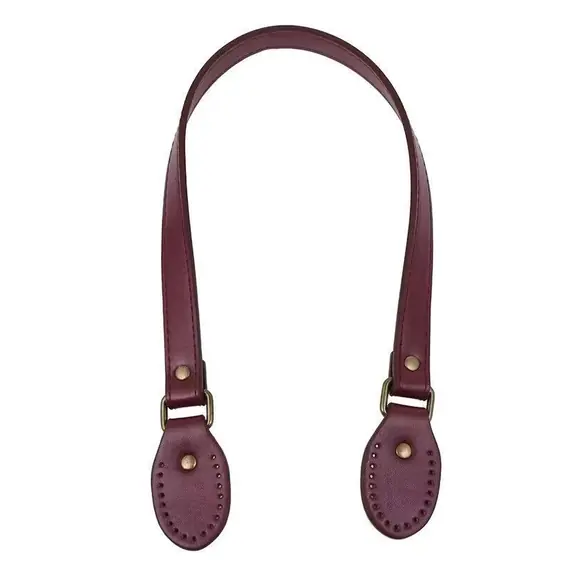 PU Leather Flat Strap 66 cms  - Burgundy