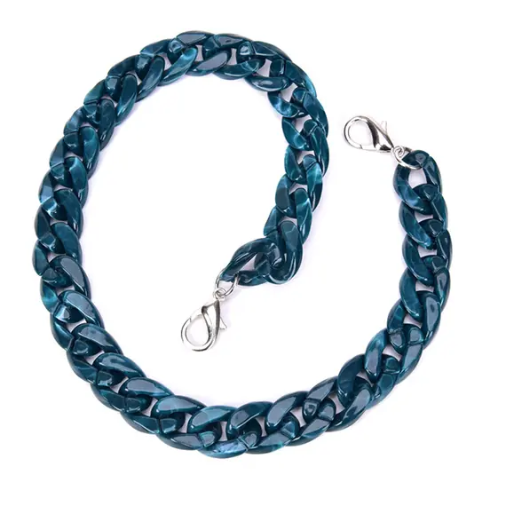 Flat Chain Acrylic Bag Handles 60cms 6 Turquoise