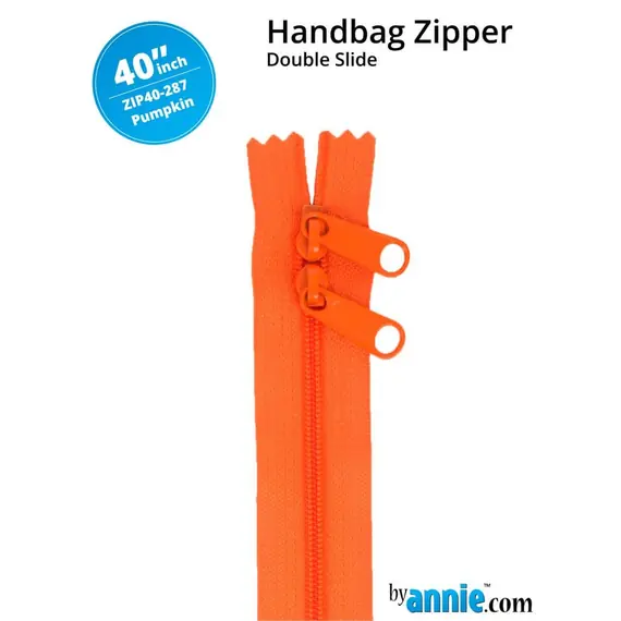By Annie 40 Inch Handbag Zipper Pumpkin- See Video