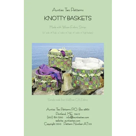 Knotty Baskets Pattern AT213 by Aunties Two - Image of Pattern Cover
