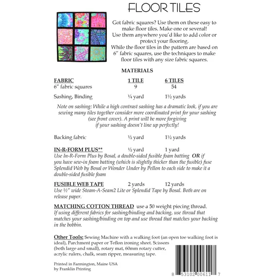 Floor Tiles Rug Pattern AT611 by Aunties Two - Pattern Requriements