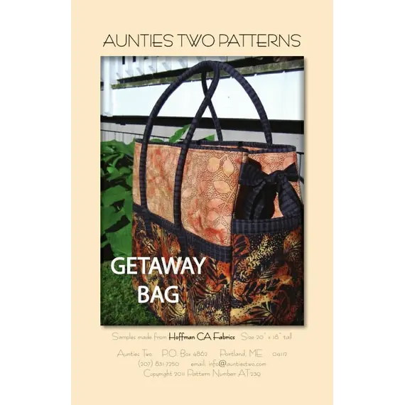 Getaway Bag Pattern AT239 by Aunties Two - Image of Pattern Cover