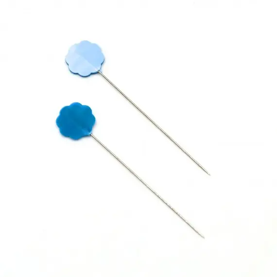 Flower Head FINE Pins x 20 #2510 by Clover - SEE VIDEO - Showing 2 individual pins