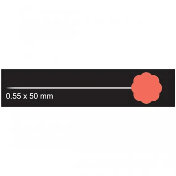 Flower Head Pins x 20 #2505 by Clover - SEE VIDEO - showing individual pin with measurements