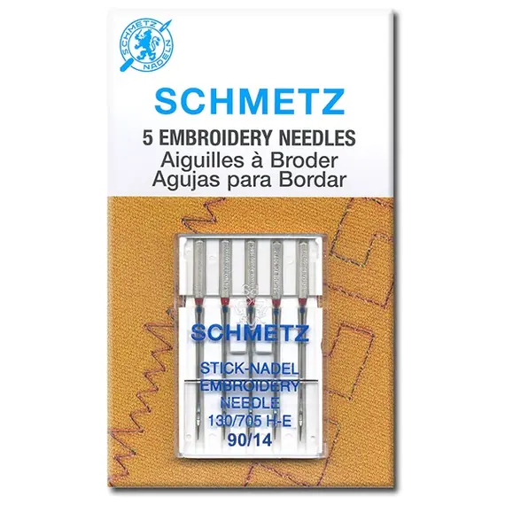 Schmetz 90/14 Embroidery Sewing Machine Needle