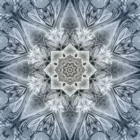 Slate Dream Big Kaleidoscope Hoffman Quilt Panel 43 x 43 Inches Digital Print