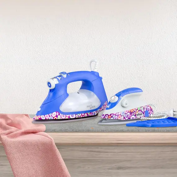 Kaffe Fassett Oliso Pro Plus Smart Iron - TG1600Pro  SEE VIDEO - Image of both the Pro and Mini Irons