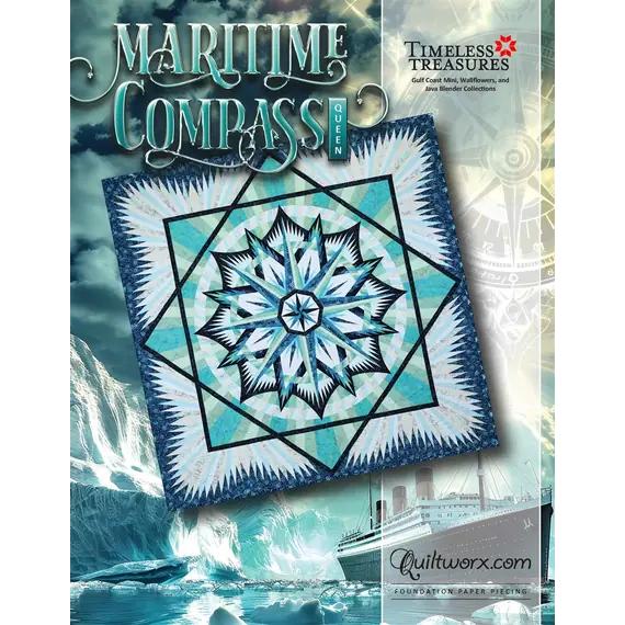 Maritime Compass Queen by Judy Niemeyer - Image of Quilt Pattern Cover