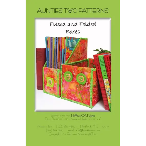 Fused and Folded Box Pattern AT241 by Aunties Two - Image if Pattern Cover