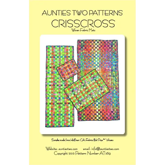Criss Cross Woven Fabric Mats Pattern AT 269 by Aunties Two - Image of Pattern Cover