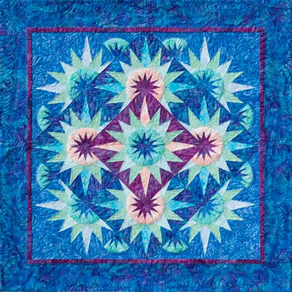 Arizona Cactus Quilt Pattern by Judy Niemeyer - Image of Orchid Colourway