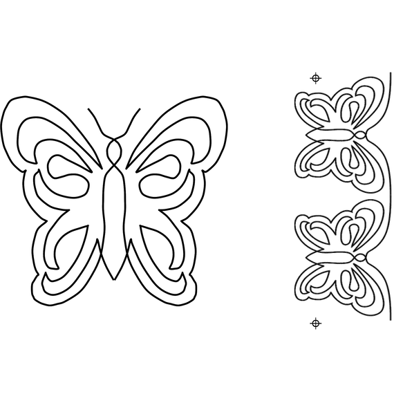 Butterfly Motif & Border #40009