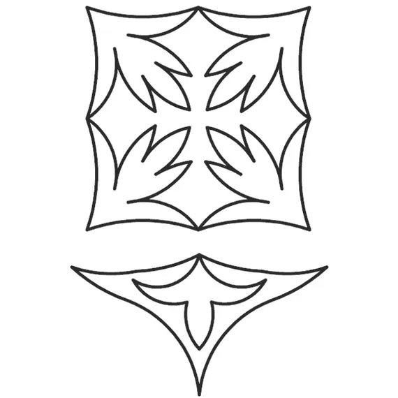 Sweet Wheat 4 Corner w/half sq. Wheat Seedling #30536