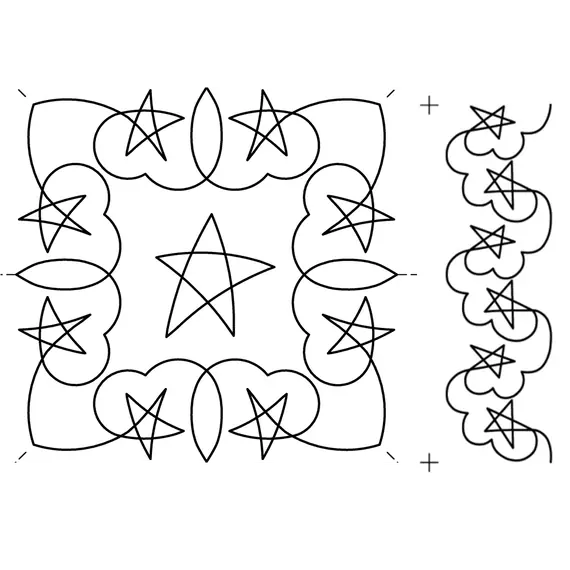 Shooting Star with Stars & Clouds Border #30667