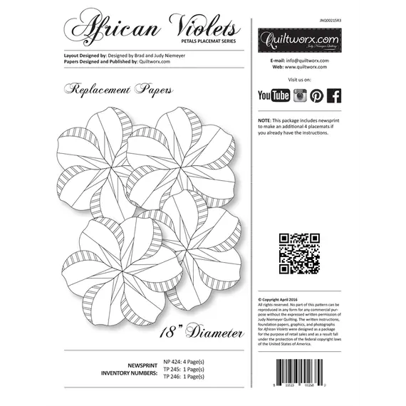 African Violets Replacement Papers Judy Niemeyer