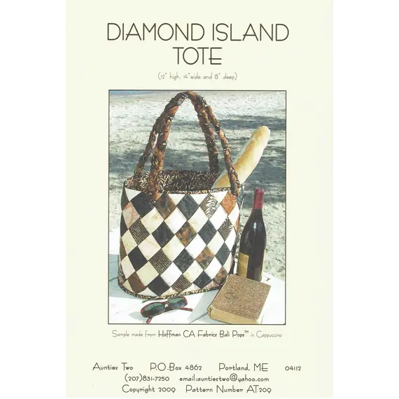 Diamond Island Tote Bag by Aunties Two Patterns ~ Jelly Roll Friendly
