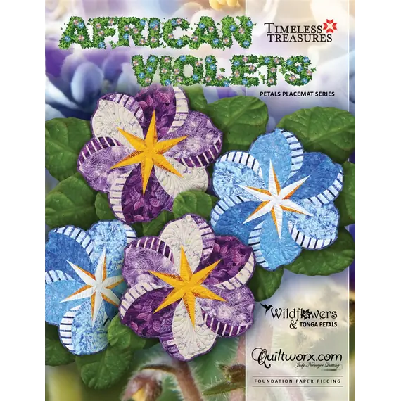 African Violets Placemats Pattern Judy Niemeyer - Image of Pattern Cover