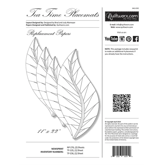 Tea Time Placemats Extra Foundation Papers Judy Niemeyer