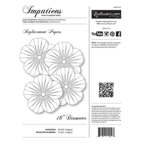 Impatiens Placemat Extra Foundation Papers Judy Niemeyer