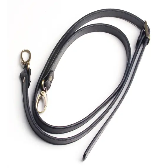 Leather Bag Strap with Buckle and Clips 100 cms
