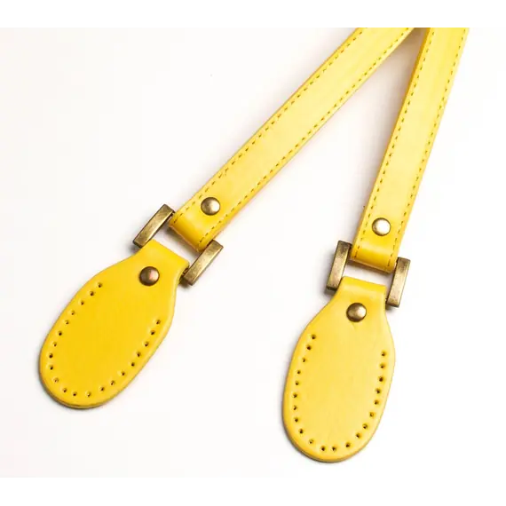 PU Leather Flat Strap 62 cms  -Yelllow