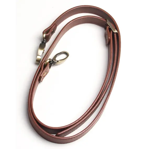 Leather Bag Strap with Buckle and Clips 100 cms