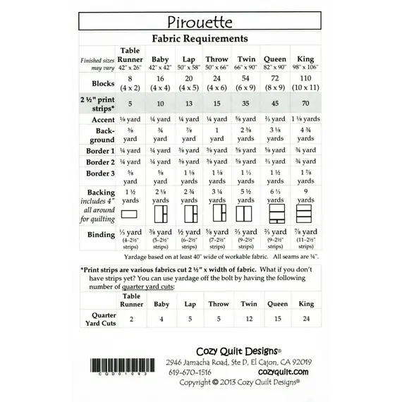 Pirouette Pattern by Cozy Quilt Designs - See Video