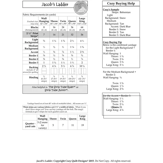 Jacobs Ladder Pattern by Cozy Quilt Designs - See Video