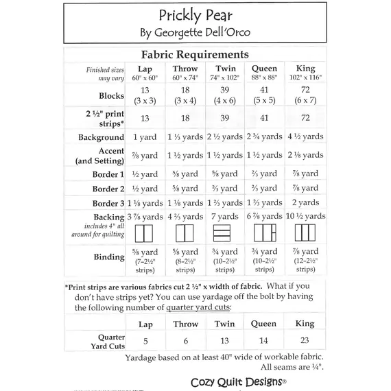 Prickly Pear Pattern by Cozy Quilt Designs - See Video