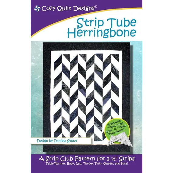 Strip Tube Herringbone Pattern by Cozy Quilt Designs - See Video