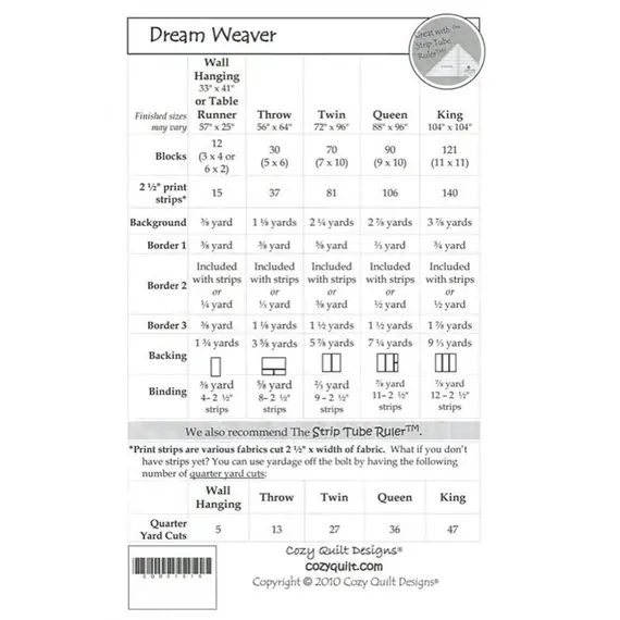 Dream Weaver Pattern by Cozy Quilt Designs