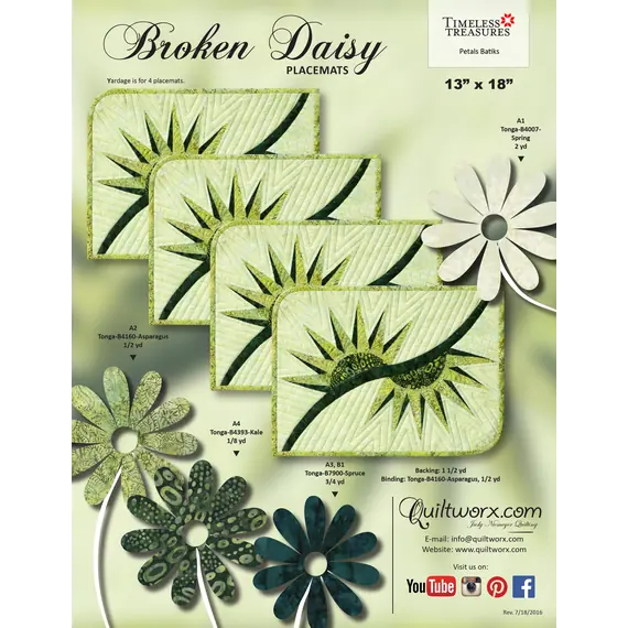 Broken Daisy Placemats Replacement Papers Judy Niemeyer