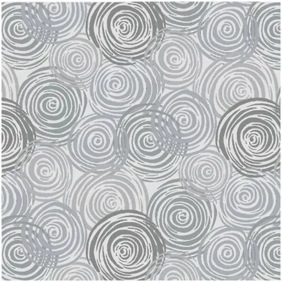 Light Grey - Textured Circles - 2-Ply Flannel - W108in